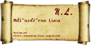 Mészáros Luca névjegykártya
