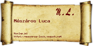 Mészáros Luca névjegykártya